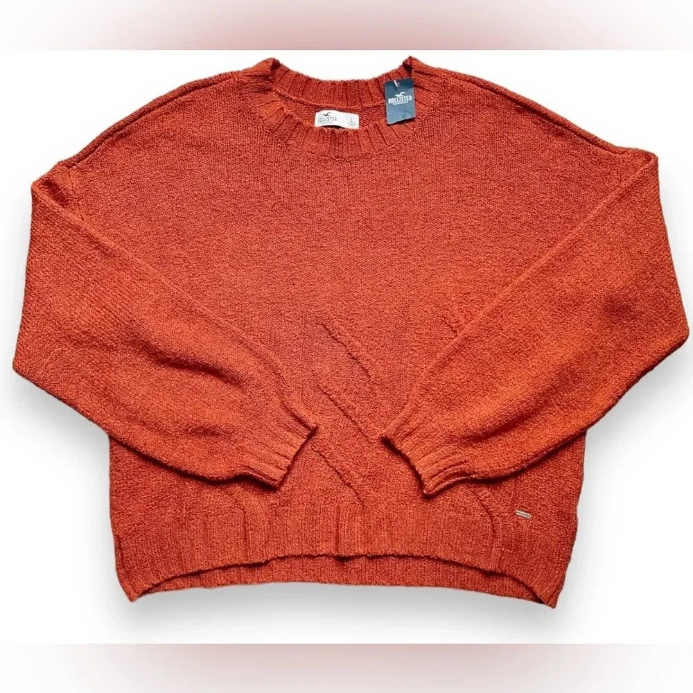 Hollister Burnt Orange Cozy Knit Sweater NWT